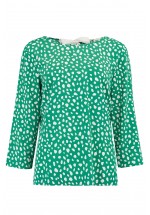 Sugarhill Boutique Maya Painterly Spot Top (Green)